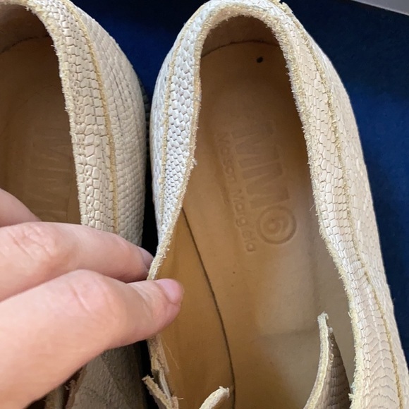MM6 Maison Martin Margiela / embossed zip front Oxford in Beige Leather 38 8 - Picture 3 of 7